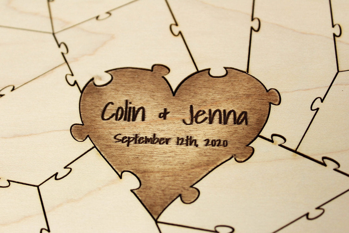 Puzzle Guest Book, Wooden Guest Book, Wedding Puzzle, Heart Guest Book