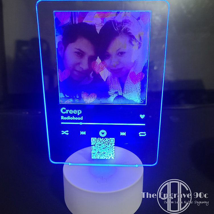 Custom acrylic song plaque Acrylic with LED light and stand