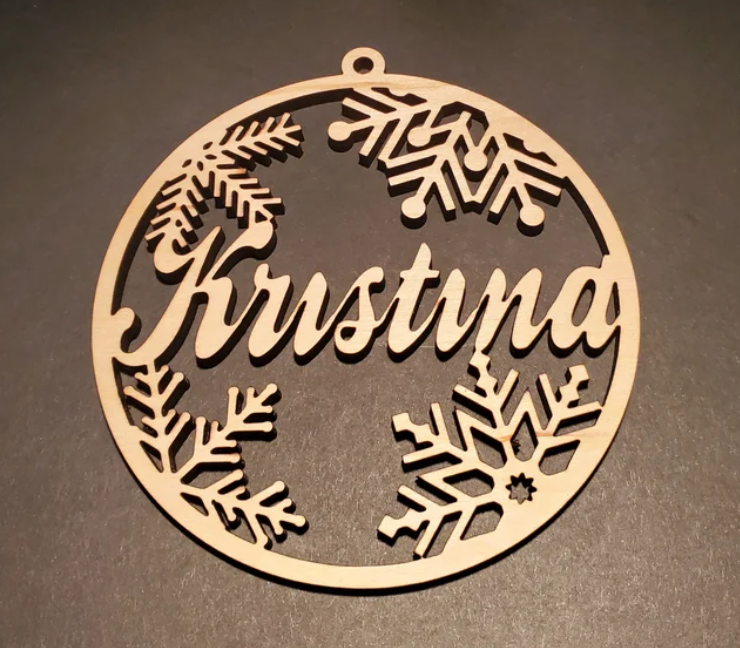 1 Round Personalized Christmas Ornament