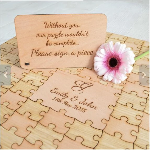 Puzzle Guest Book, Wooden Guest Book, Wedding Puzzle, Heart Guest Book